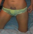Green cotton thong by Amber